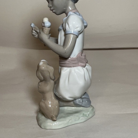 Rare Lladro Black Legacy Collection: #5836 "Sharing Sweets" Figurine, Girl, Dog - Picture 6 of 14